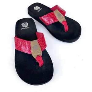 Yellow Box Red Flip Flops